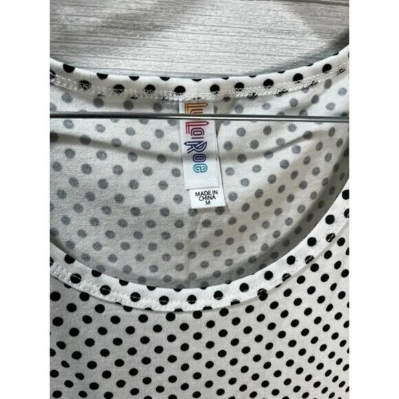 LullaRoe Women's Long Sleeve‎ High Low Hem Casual Scoop Neck Polka Dots Top - Picture 6 of 6